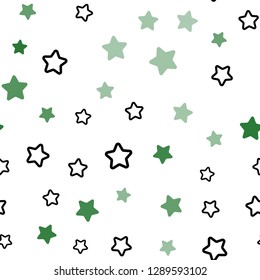 Light Green, Yellow vector seamless layout with bright stars. Modern geometrical abstract illustration with stars. Texture for window blinds, curtains.