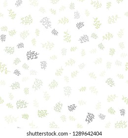 Light Green, Yellow vector seamless elegant pattern with leaves, branches. Colorful abstract illustration with leaves in doodle style. Template for business cards, websites.