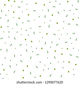 Light Green, Yellow vector seamless texture with disks, lines. Modern abstract colorful illustration with spheres and lines. Pattern for design of fabric, wallpapers.