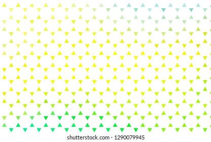Light Green, Yellow vector seamless cover in polygonal style. Modern abstract illustration with colorful triangles. Pattern for design of window blinds, curtains.