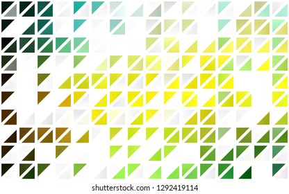 Light Green, Yellow vector seamless pattern in polygonal style. Triangles on abstract background with colorful gradient. Template for business cards, websites.
