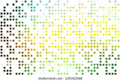 Light Green, Yellow vector seamless layout with lines, rectangles. Glitter abstract illustration with rectangular shapes. Pattern for trendy fabric, wallpapers.