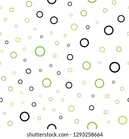 Light Green, Yellow vector seamless pattern with spheres. Blurred bubbles on abstract background with colorful gradient. Pattern can be used for ads, leaflets.