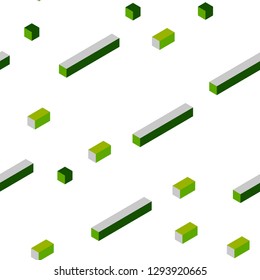Light Green, Yellow vector seamless, isometric layout with lines, rectangles. Abstract gradient illustration with rectangles. Design for wallpaper, fabric makers.