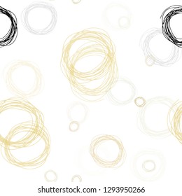 Light Green, Yellow vector seamless layout with circle shapes. Modern abstract illustration with colorful water drops. Pattern for trendy fabric, wallpapers.