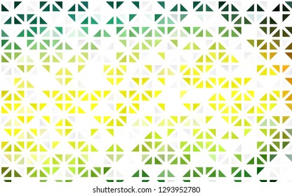 Light Green, Yellow vector seamless background with triangles. Beautiful illustration with triangles in nature style. Pattern for design of window blinds, curtains.