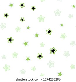 Light Green, Yellow vector seamless layout with bright stars. Shining colored illustration with stars. Design for wallpaper, fabric makers.