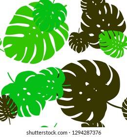 Light Green, Yellow vector seamless doodle backdrop with leaves. Sketchy doodles with leaves on blurred background. Design for wallpaper, fabric makers.