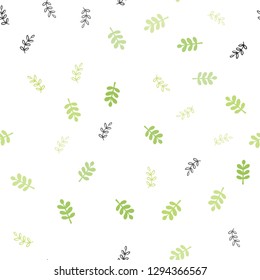 Light Green, Yellow vector seamless doodle template with leaves. Blurred decorative design in Indian style with leaves. Pattern for trendy fabric, wallpapers.