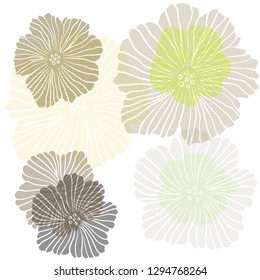 Light Green, Yellow vector seamless doodle texture with flowers. Doodle illustration of flowers in Origami style. Design for wallpaper, fabric makers.