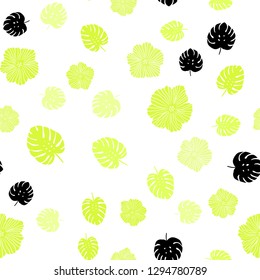 Light Green, Yellow vector seamless elegant background with flowers, leaves. Creative illustration in blurred style with leaves, flowers. Design for wallpaper, fabric makers.