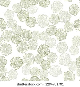 Light Green, Yellow vector seamless abstract background with flowers. Creative illustration in blurred style with flowers. Design for textile, fabric, wallpapers.