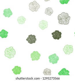 Light Green, Yellow vector seamless elegant template with flowers. An elegant bright illustration with flowers. Pattern for design of fabric, wallpapers.