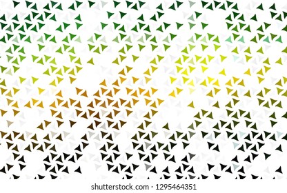 Light Green, Yellow vector seamless background with triangles. Triangles on abstract background with colorful gradient. Design for textile, fabric, wallpapers.