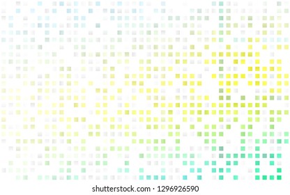 Light Green, Yellow vector seamless pattern in square style. Decorative design in abstract style with rectangles. Pattern for trendy fabric, wallpapers.