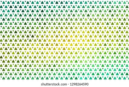 Light Green, Yellow vector seamless template with crystals, triangles. Glitter abstract illustration with triangular shapes. Pattern for trendy fabric, wallpapers.