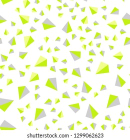 Light Green, Yellow vector seamless, isometric layout with lines, triangles. Glitter abstract illustration with triangular shapes. Design for textile, fabric, wallpapers.