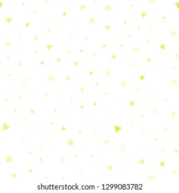 Light Green, Yellow vector seamless pattern with polygonal style with circles. Abstract gradient illustration with circles, triangles, cubes. Template for business cards, websites.