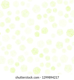 Light Green, Yellow vector seamless elegant pattern with flowers. Flowers in natural style on white background. Pattern for trendy fabric, wallpapers.