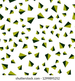 Light Green, Yellow vector seamless, isometric template with crystals, triangles. Triangles on abstract background with colorful gradient. Template for business cards, websites.