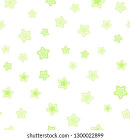 Light Green, Yellow vector seamless layout with bright stars. Glitter abstract illustration with colored stars. Design for wallpaper, fabric makers.