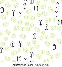 Light Green, Yellow vector seamless, isometric background with rectangles. Rectangles on abstract background with colorful gradient. Pattern for trendy fabric, wallpapers.