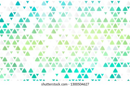 Light Green, Yellow vector seamless cover in polygonal style. Illustration with set of colorful triangles. Pattern for trendy fabric, wallpapers.