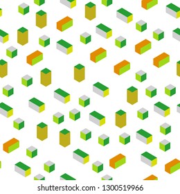 Light Green, Yellow vector seamless, isometric background with rectangles. Illustration with set of colorful rectangles. Texture for window blinds, curtains.