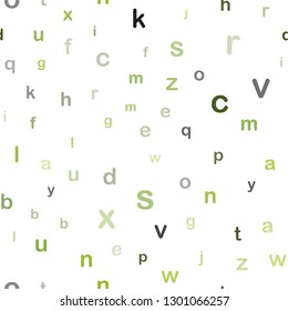 Light Green, Yellow vector seamless pattern with ABC symbols. Shining illustration with ABC symbols on abstract template. Texture for window blinds, curtains.