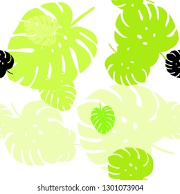 Light Green, Yellow vector seamless doodle pattern with leaves. Decorative illustration with doodles on abstract template. Design for textile, fabric, wallpapers.