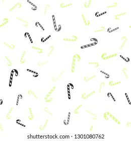 Light Green, Yellow vector seamless layout with christmas sweet desserts.