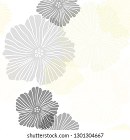 Light Green, Yellow vector seamless abstract background with flowers. An elegant bright illustration with flowers. Texture for window blinds, curtains.