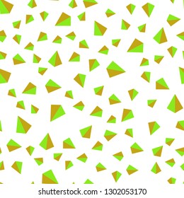 Light Green, Yellow vector seamless, isometric pattern with polygonal style. Glitter abstract illustration with triangular shapes. Design for wallpaper, fabric makers.