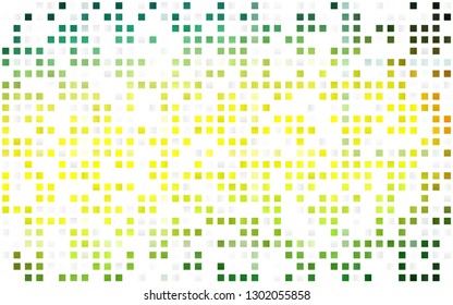 Light Green, Yellow vector seamless layout with lines, rectangles. Glitter abstract illustration with rectangular shapes. Pattern for design of fabric, wallpapers.