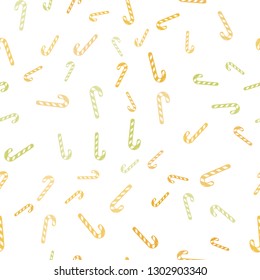 Light Green, Yellow vector seamless background with tasty xmas sweets.