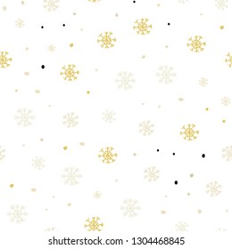 Light Green, Yellow vector seamless background with xmas snowflakes. Shining colorful illustration with snow on abstract template. Design for textile, fabric, wallpapers.