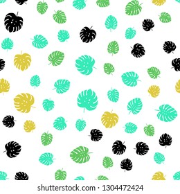Light Green, Yellow vector seamless natural background with leaves. Brand new colored illustration in blurry style with leaves. Design for wallpaper, fabric makers.