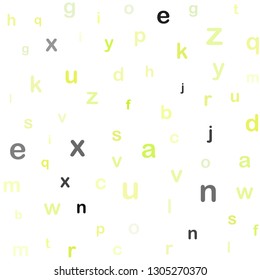 Light Green, Yellow vector seamless layout with latin alphabet. Shining colorful illustration with isolated letters. Pattern for design of fabric, wallpapers.