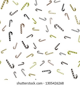 Light Green, Yellow vector seamless layout with christmas sweet desserts.