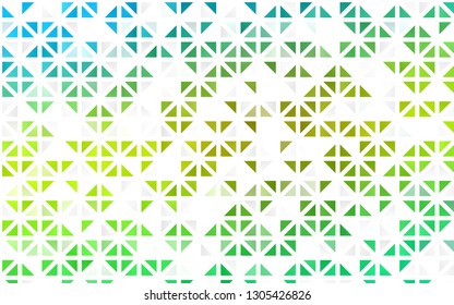 Light Green, Yellow vector seamless backdrop with lines, triangles. Abstract gradient illustration with triangles. Pattern for design of window blinds, curtains.