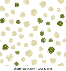 Light Green, Yellow vector seamless doodle template with leaves. leaves on elegant natural pattern with gradient. Pattern for design of fabric, wallpapers.