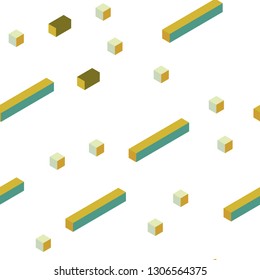 Light Green, Yellow vector seamless, isometric layout with lines, rectangles. Beautiful illustration with rectangles and squares. Template for business cards, websites.