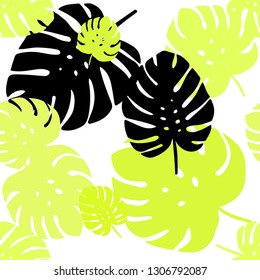 Light Green, Yellow vector seamless elegant template with leaves. Doodle illustration of leaves in Origami style with gradient. Pattern for trendy fabric, wallpapers.