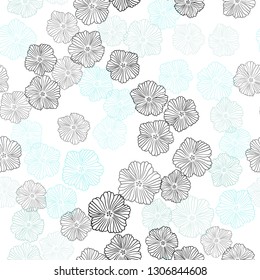 Light Green, Yellow vector seamless elegant wallpaper with flowers. Colorful illustration in doodle style with flowers. Design for textile, fabric, wallpapers.