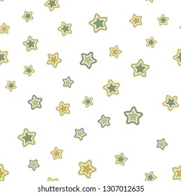 Light Green, Yellow vector seamless background with colored stars. Decorative shining illustration with stars on abstract template. Template for business cards, websites.