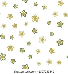 Light Green, Yellow vector seamless pattern with christmas stars. Stars on blurred abstract background with gradient. Template for business cards, websites.