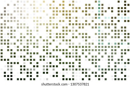Light Green, Yellow vector seamless pattern in square style. Glitter abstract illustration with rectangular shapes. Pattern for trendy fabric, wallpapers.