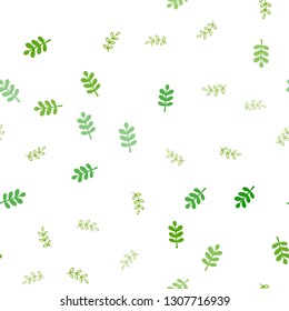 Light Green, Yellow vector seamless doodle pattern with leaves. Glitter abstract illustration with doodles and leaves. Design for textile, fabric, wallpapers.