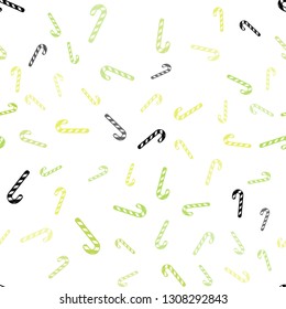 Light Green, Yellow vector seamless layout with christmas sweet desserts.