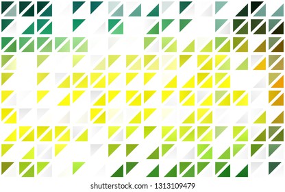 Light Green, Yellow vector seamless backdrop with lines, triangles. Illustration with set of colorful triangles. Pattern for design of fabric, wallpapers.